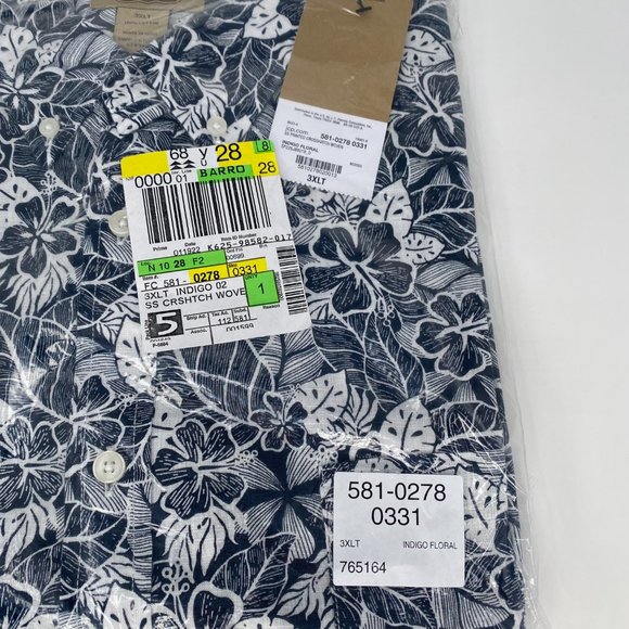 Plus Size Big & Tall Men's Short Sleeve Tropical Print Shirt 3X LT - Picture 6 of 6